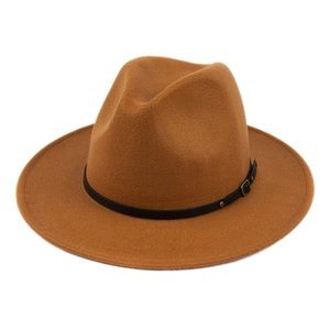 Classic Wide Brim Fedora Khaki